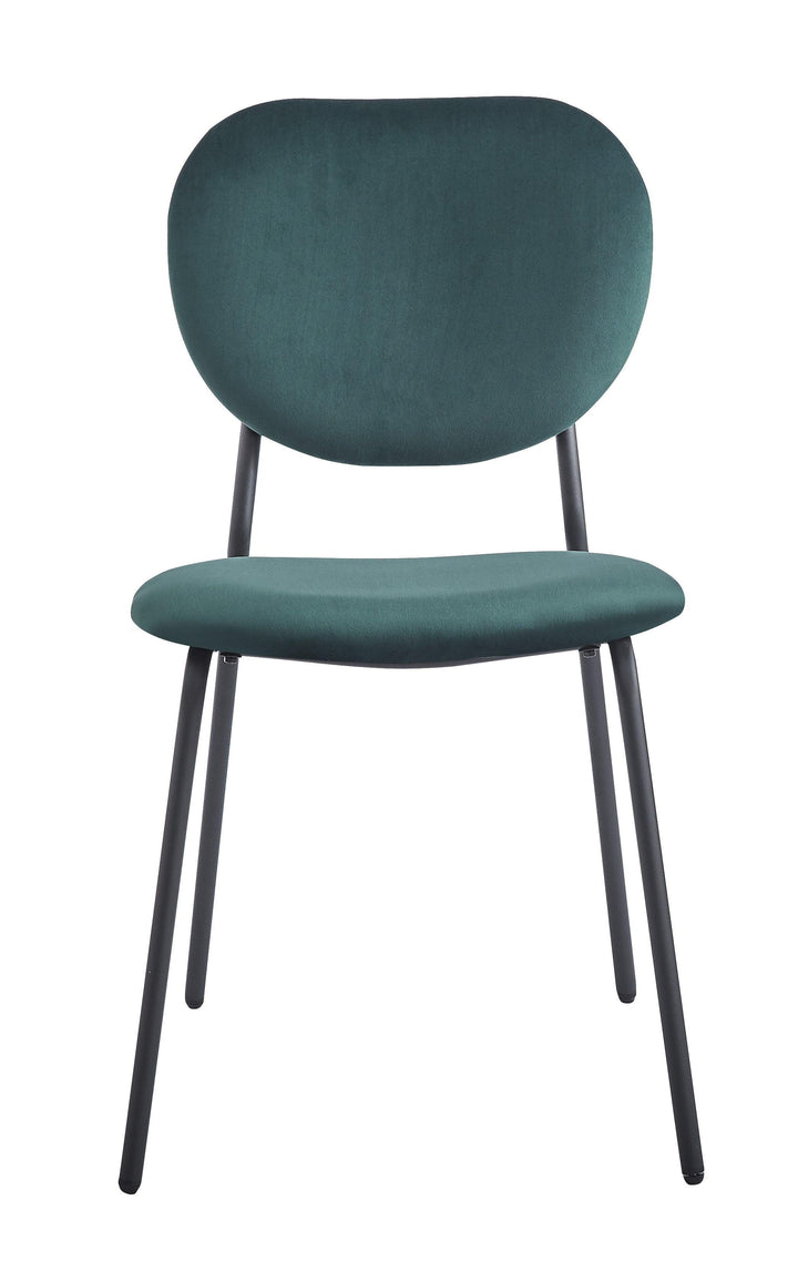 Lot de 2 chaises scandinaves en métal et velours vert