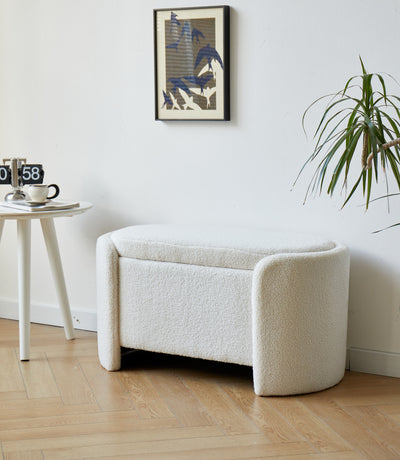 MOSS - Sitzbank aus Bouclé Weiß