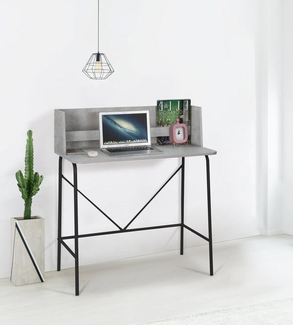 Bureau en métal et bois coloris gris