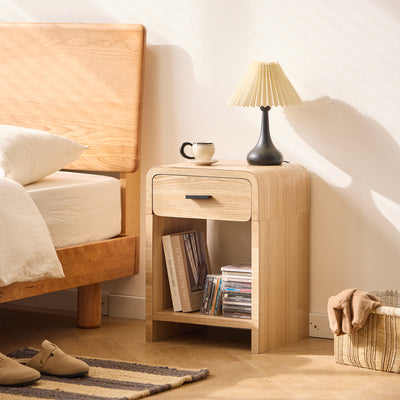 SKIVE - Nachttisch 1 Schublade aus Holz Braun