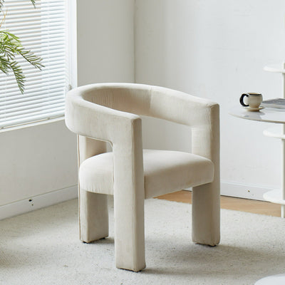 ARUSHA - Salonstoel van metaal en beige fluweel