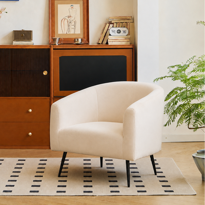 KIRUNA - Loungestol i metal og beige velour