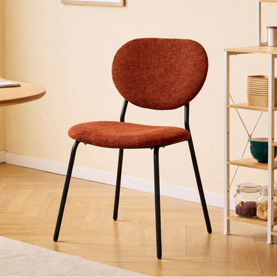 SUZUKA - Lot de 2 chaises scandinaves en métal et tissu terracotta