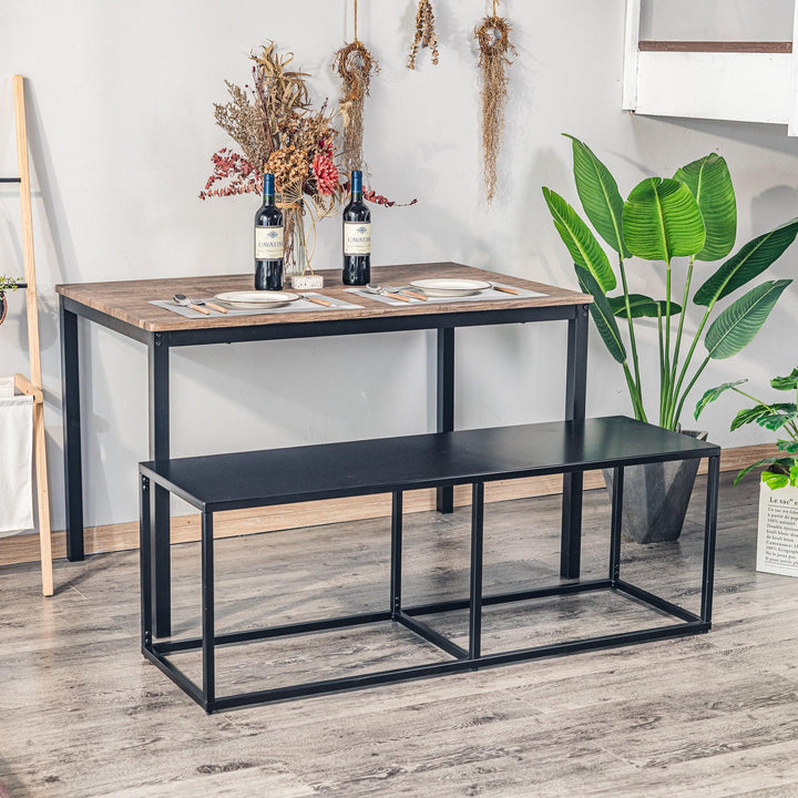 Banc en metal industriel noir