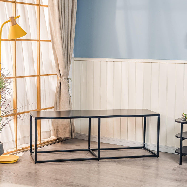 Banc en metal industriel noir