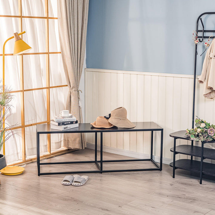 Banc en metal industriel noir