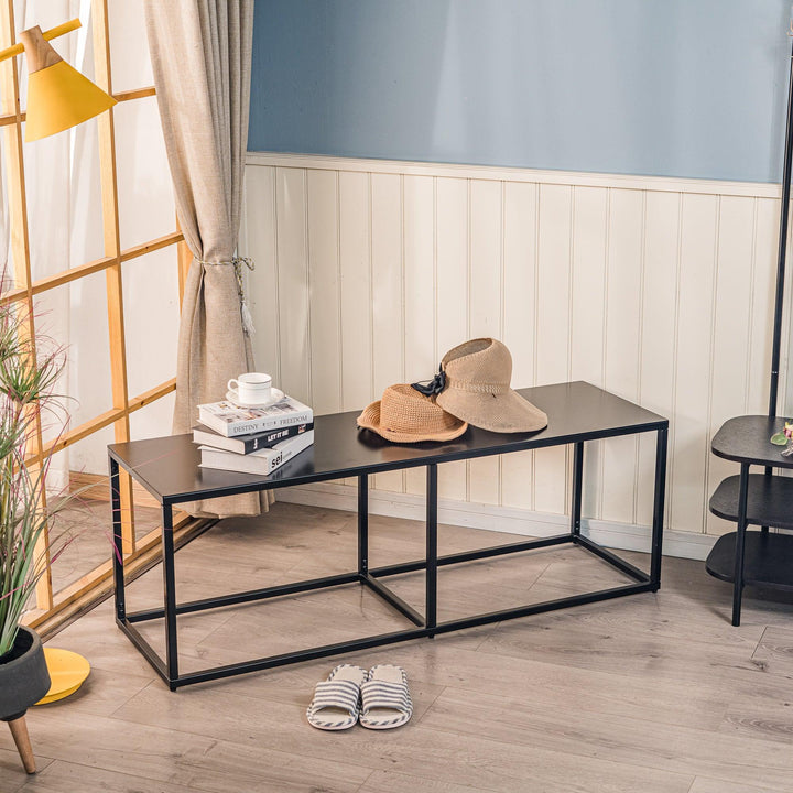 Banc en metal industriel noir