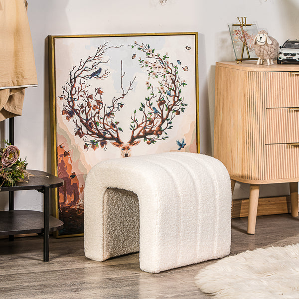 CEBU - Pouf en bouclettes blanches