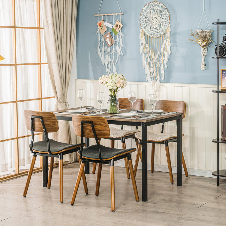 Lot de 2 chaises en bois et simili noir