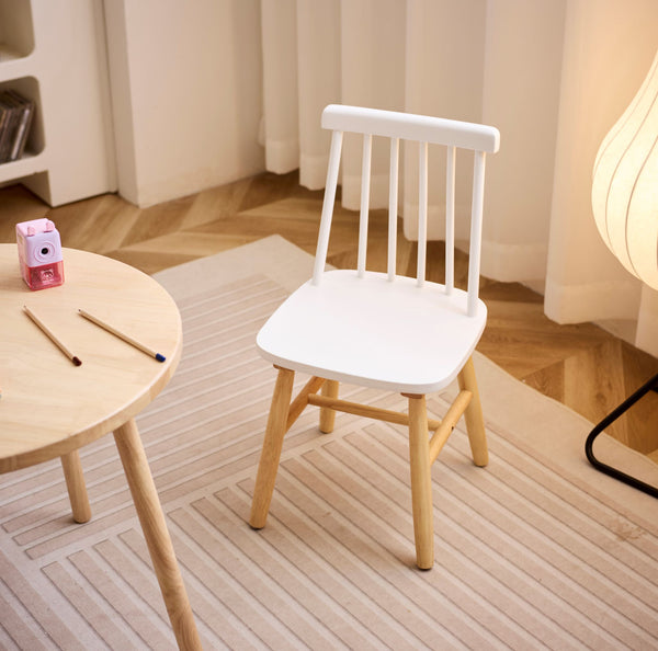 NESNA - Lot de 2 chaises pour enfants en bois blanc