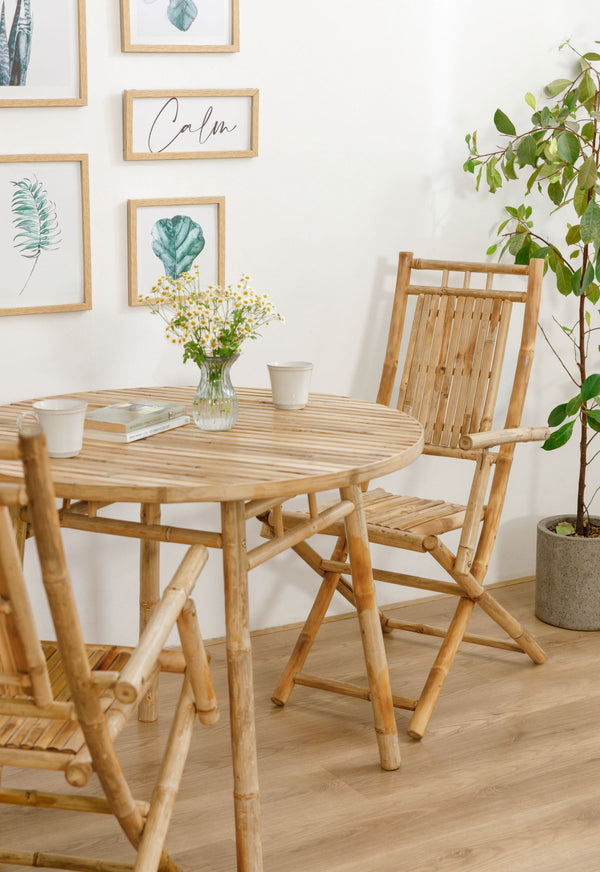 PADANG - Lot de 2 chaises intérieur extérieur en bambou massif