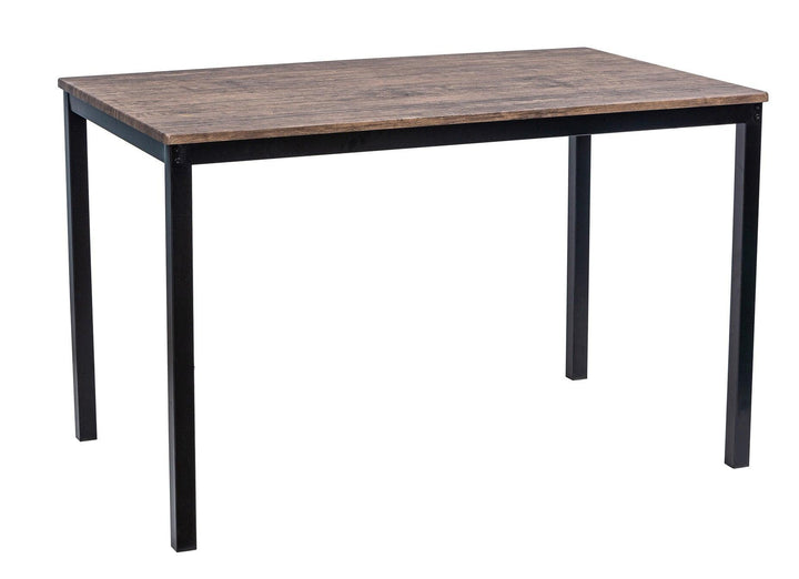 Table a manger 4 personnes en métal et bois gris L120