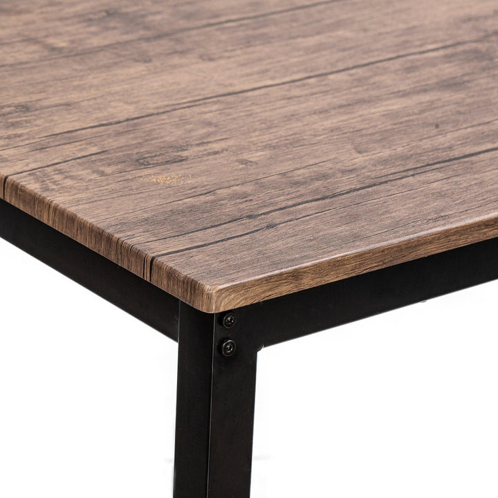 Table a manger 4 personnes en métal et bois gris L120