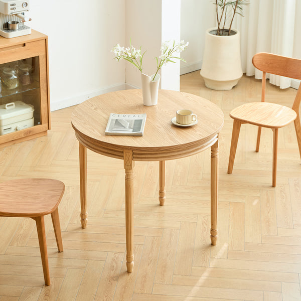 KAJANI - Table à manger 4 personnes ronde en bois de pin