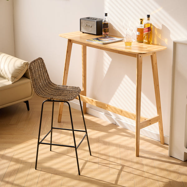 PENANG - Lot de 2 tabourets de bar en métal et fibres naturelles