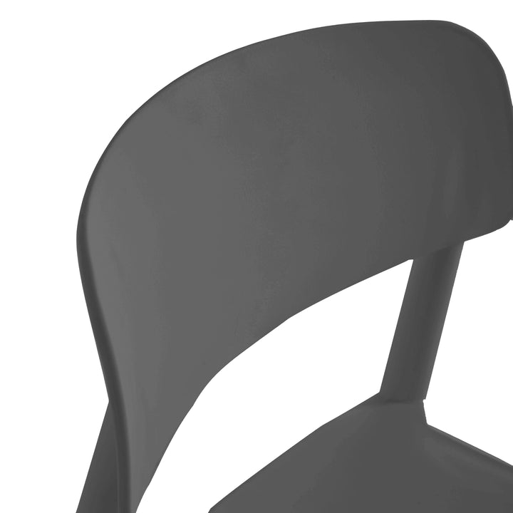 Lot de 4 chaises scandinaves en bois et polypropylène noir