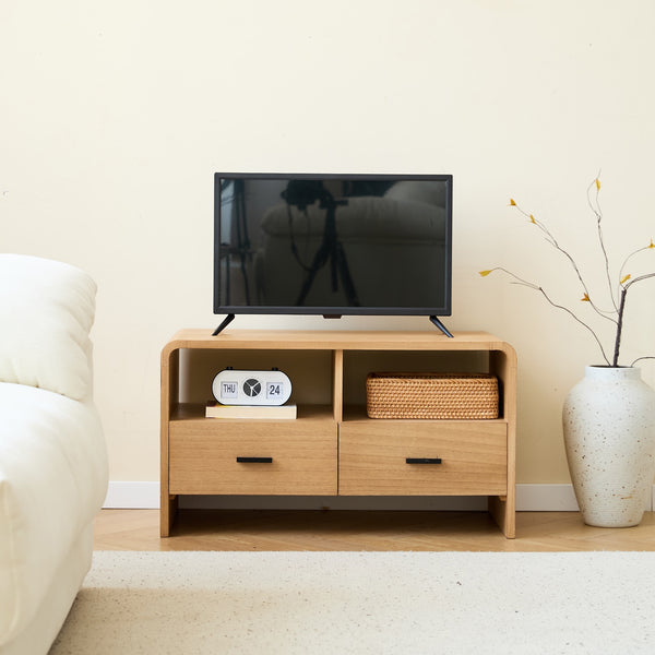 BASTAD - Meuble TV en bois avec 2 tiroirs