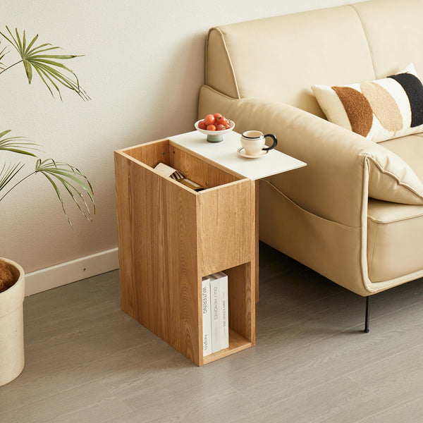 KARLSTAD - Table d'appoint bout de canape avec rangement en bois