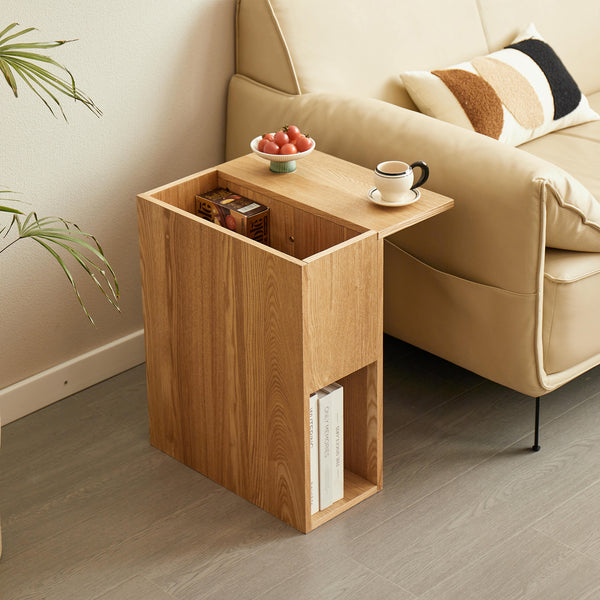 KARLSTAD - Table d'appoint bout de canape avec rangement en bois