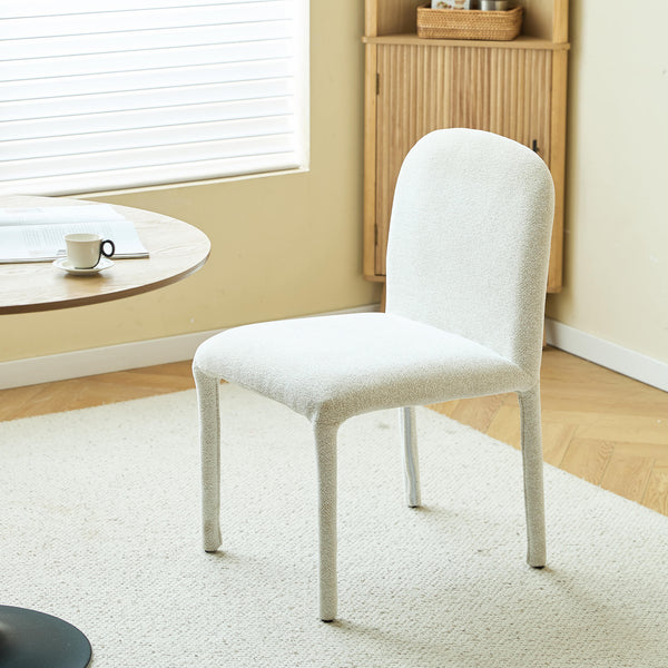 SMOLA - Lot de 2 chaises scandinaves en tissu beige