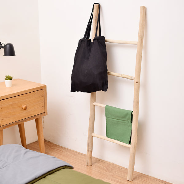 BANDAR - Etagère murale échelle 4 niveaux en bois massif naturel