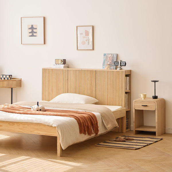 ESLOV - Tête de lit 160 en bois avec rangements