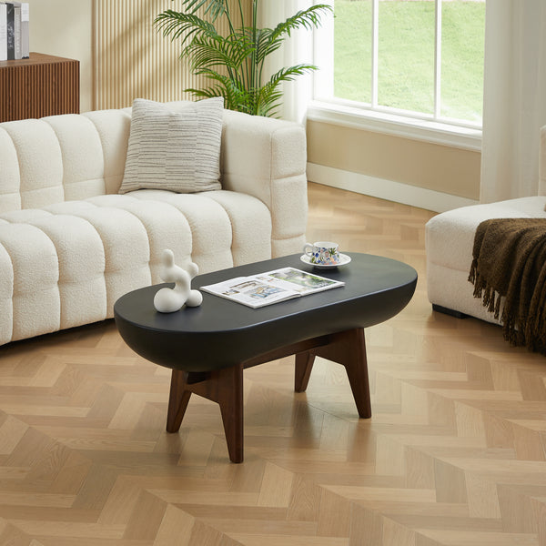 IRUNA - Table basse indoor outdoor en magnésite noir