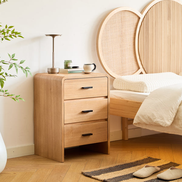 VAXTORP - Table de chevet chiffonnier 3 tiroirs en bois naturel