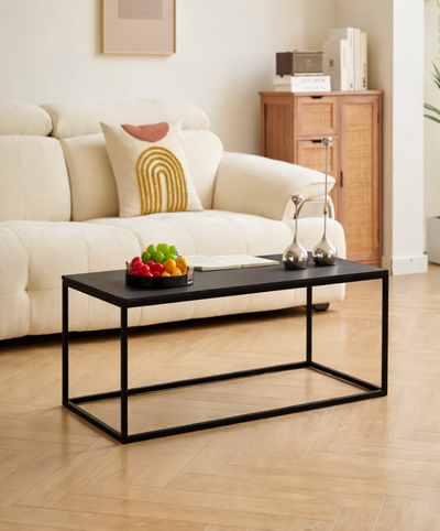 MONROE - Mesa de centro estilo industrial en aceto negro