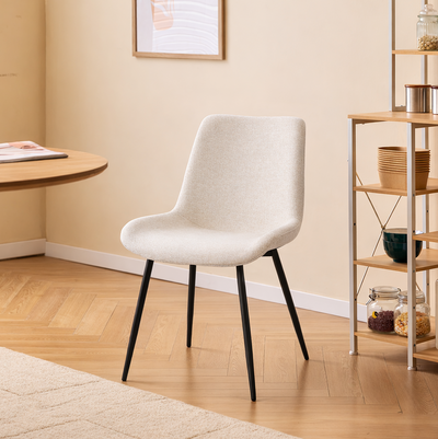 KOGE - Set 2 sillas escandinavas con patas de acero beige