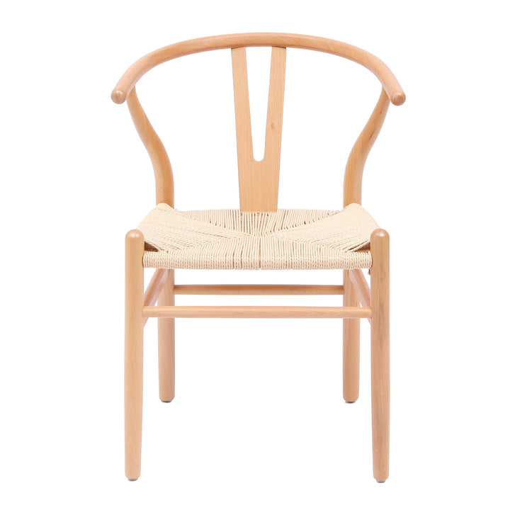 Lot de 2 chaises en bois massif et corde naturelle