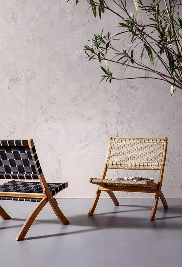 Fauteuil en acacia massif et corde