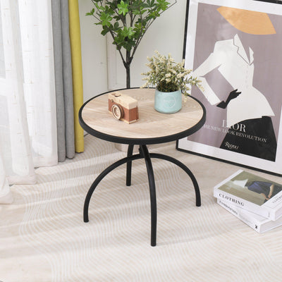 Tavolino in metallo e legno