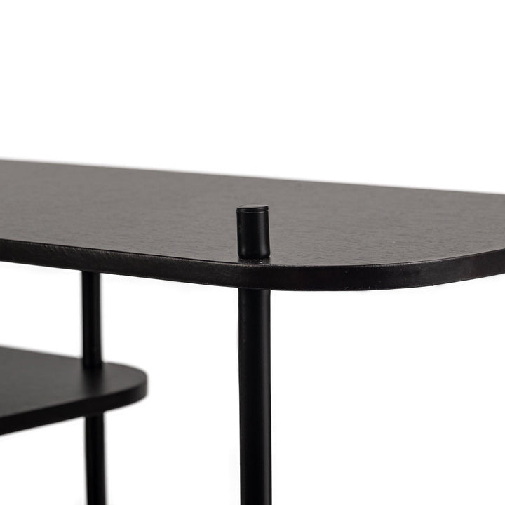 Meuble TV style moderne en métal et bois noir