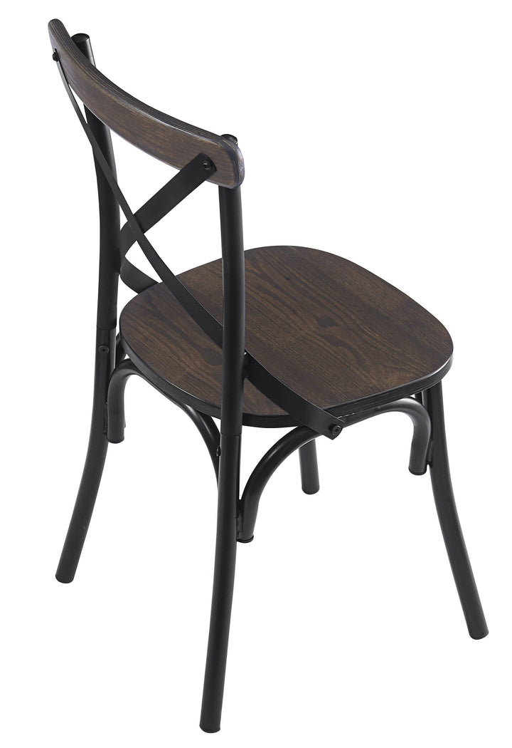 Lot de 2 chaises industrielles en métal et frêne gris