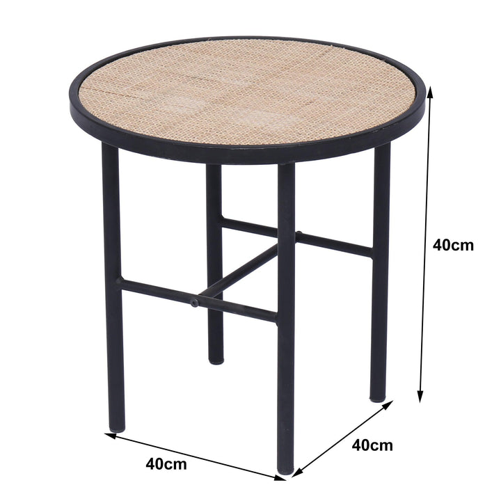 Table d'appoint en métal et bois