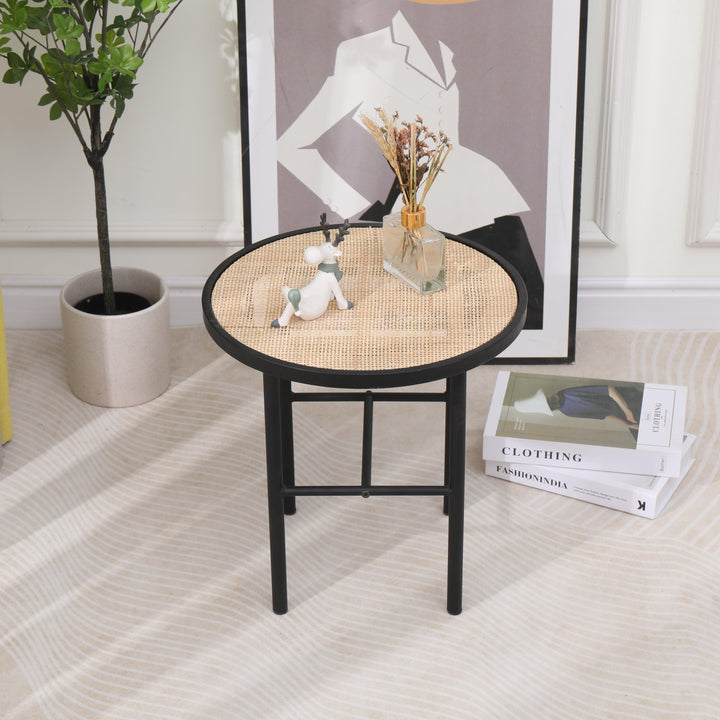 Table d'appoint en métal et bois