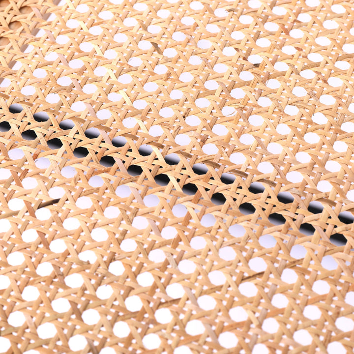 Table basse industrielle en rotin et métal noir