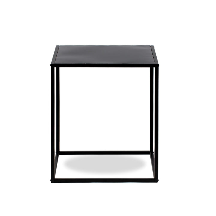 Table d'appoint industrielle en métal noir