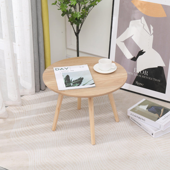 Table d'appoint en bois massif coloris naturel