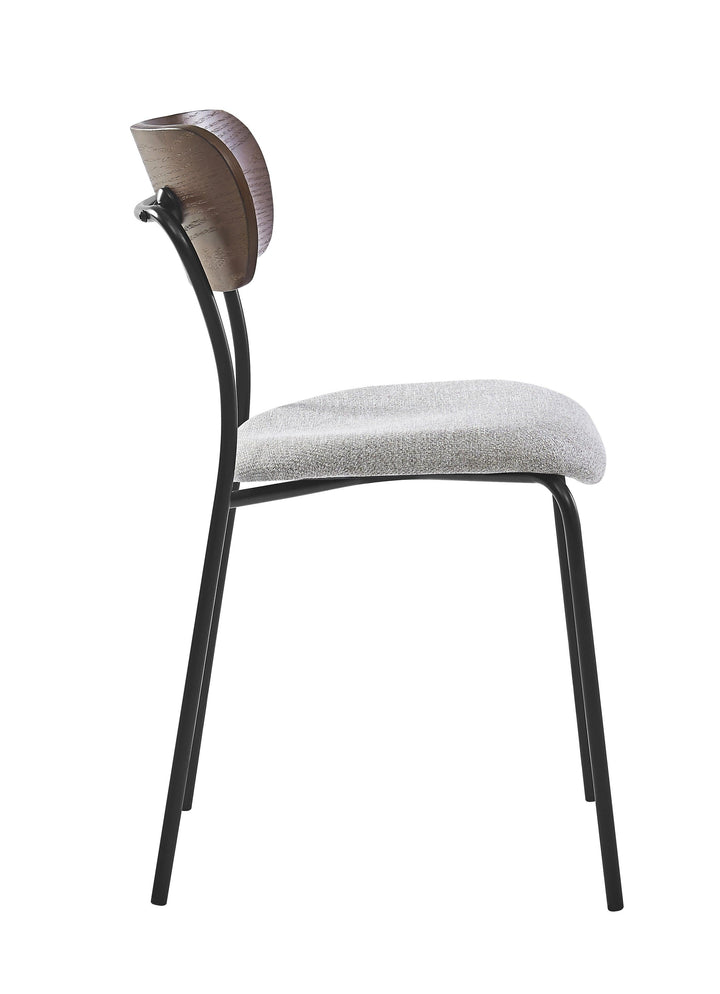 Lot de 2 chaises industrielles en métal et tissu gris