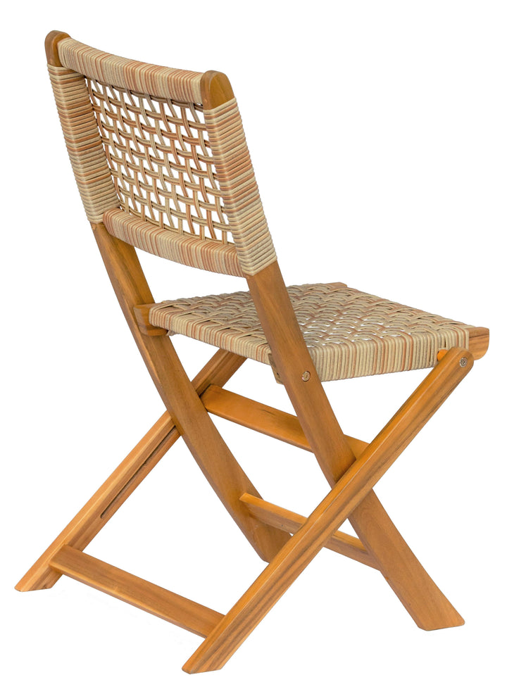 Lot de 2 chaises de jardin en acacia et corde